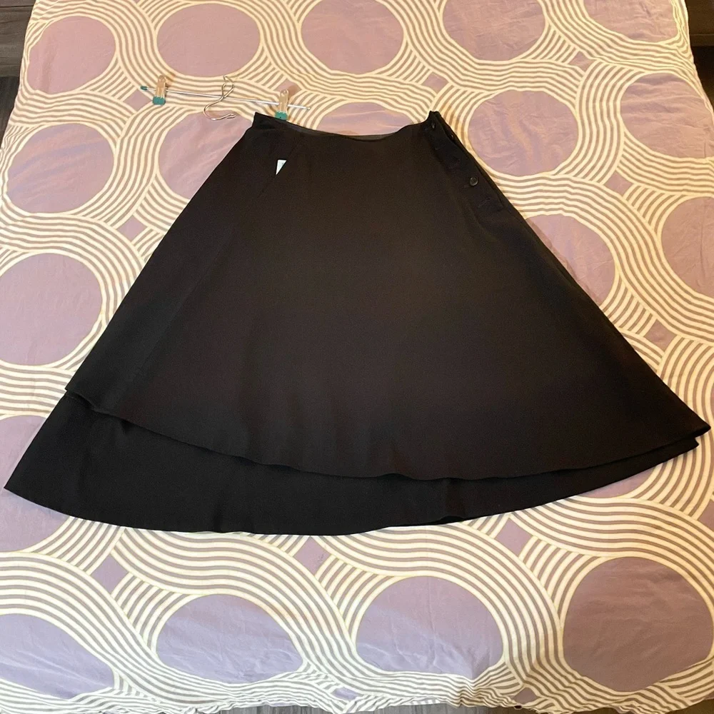 Like New Vintage Droździk Klassik Vintage Wool Asymmetrical top Layer Black Midi